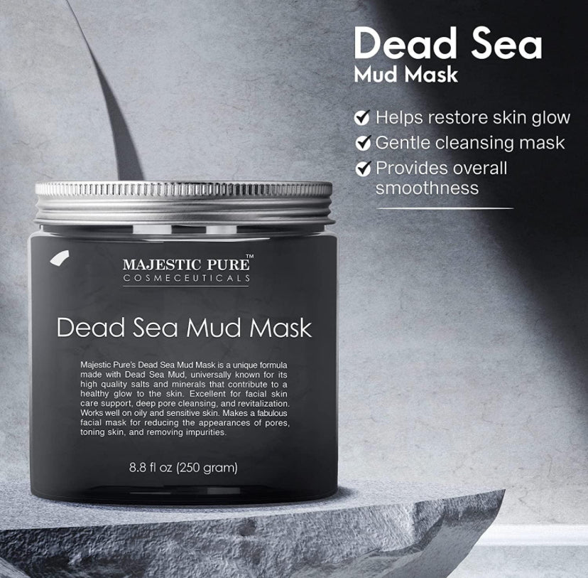 MAJESTIC PURE Dead Sea Mud Mask for Face and Body |قناع طين البحر الميت النقي من ماجيستك للوجه والجسم