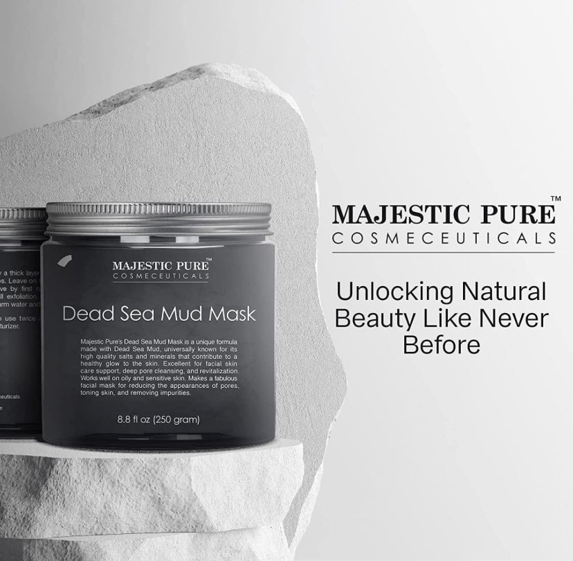 MAJESTIC PURE Dead Sea Mud Mask for Face and Body |قناع طين البحر الميت النقي من ماجيستك للوجه والجسم
