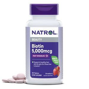Natrol Biotin 5,000mcg Fast Dissolve 90 Tablets | اقراص البيوتين سريعة الذوبان
