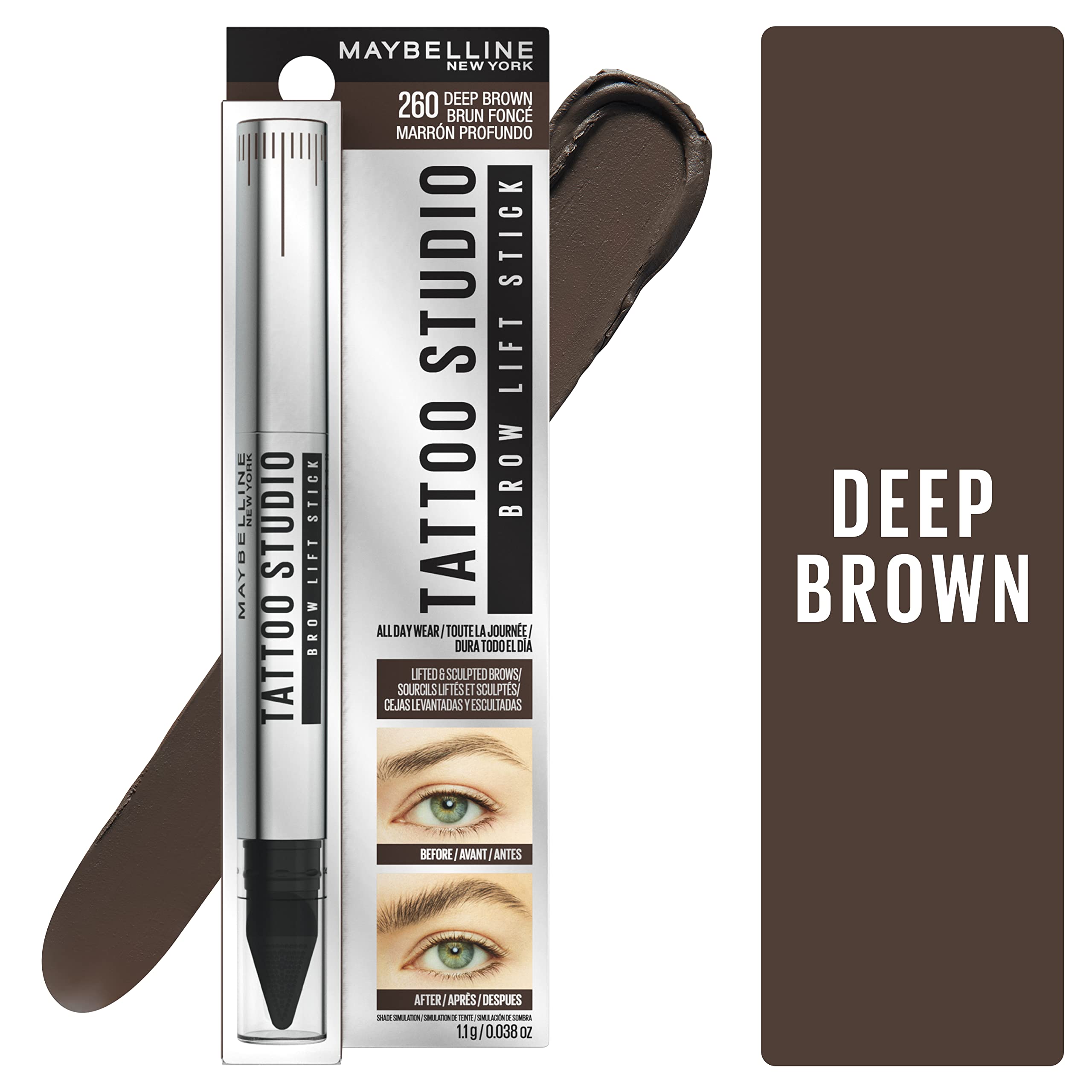 Maybelline TattooStudio Brow Lift Stick Makeup | قلم مايبيلين تاتو ستوديو لرفع الحواجب
