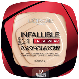 L'Oreal Paris Makeup Infallible Fresh Wear Foundation in a Powder | لوريال بودرة الاساس انفاليبل