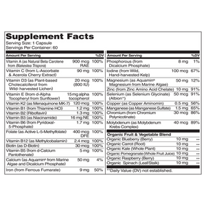 One Daily Multivitamin for Women - Vegan Friendly, Plant-Based, Whole Food Vitamin 60 cap |فيتامينات متعددة يوميا واحدة للنساء - صديقة للنباتيين، نباتية، فيتامين غذائي كامل