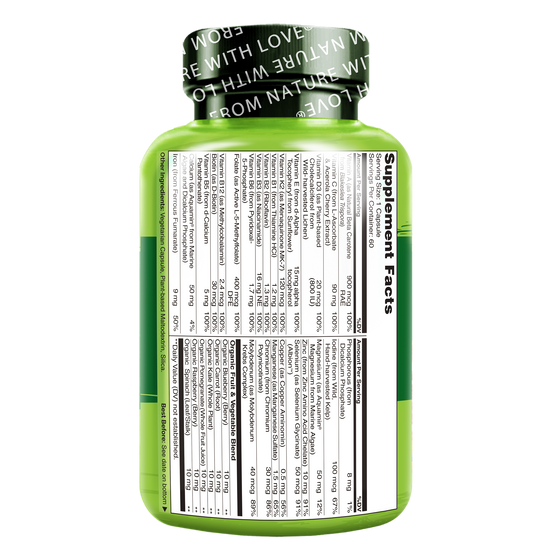 One Daily Multivitamin for Women - Vegan Friendly, Plant-Based, Whole Food Vitamin 60 cap |فيتامينات متعددة يوميا واحدة للنساء - صديقة للنباتيين، نباتية، فيتامين غذائي كامل