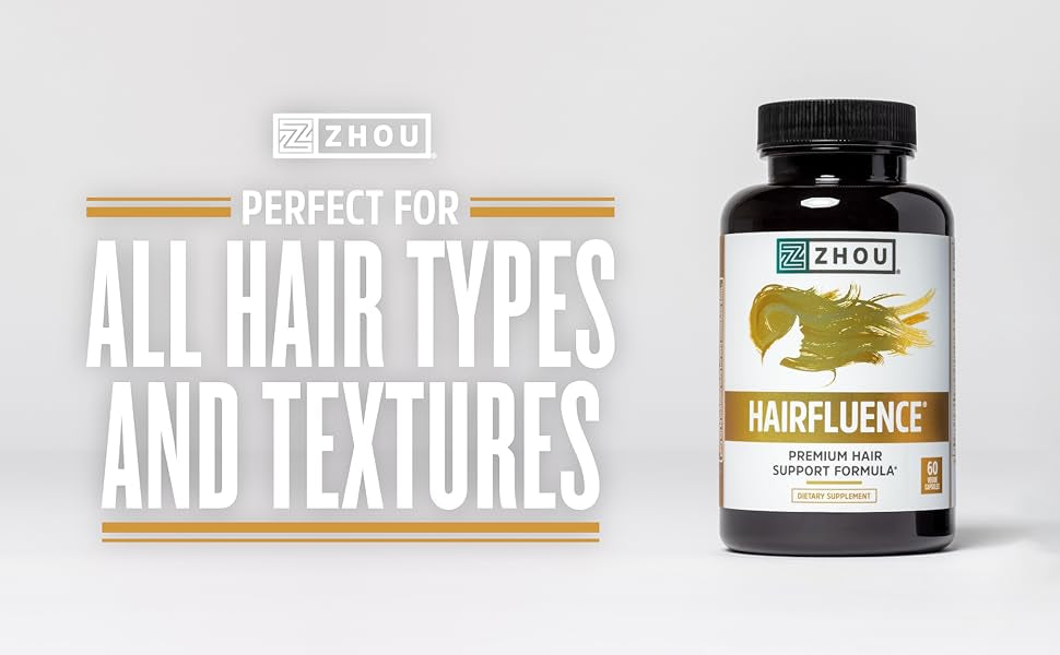 Zhou Hairfluence |مكمل غذائي بالبايوتين  كولاجين،وكيراتين، فيتامينات A, C, D3, B12،