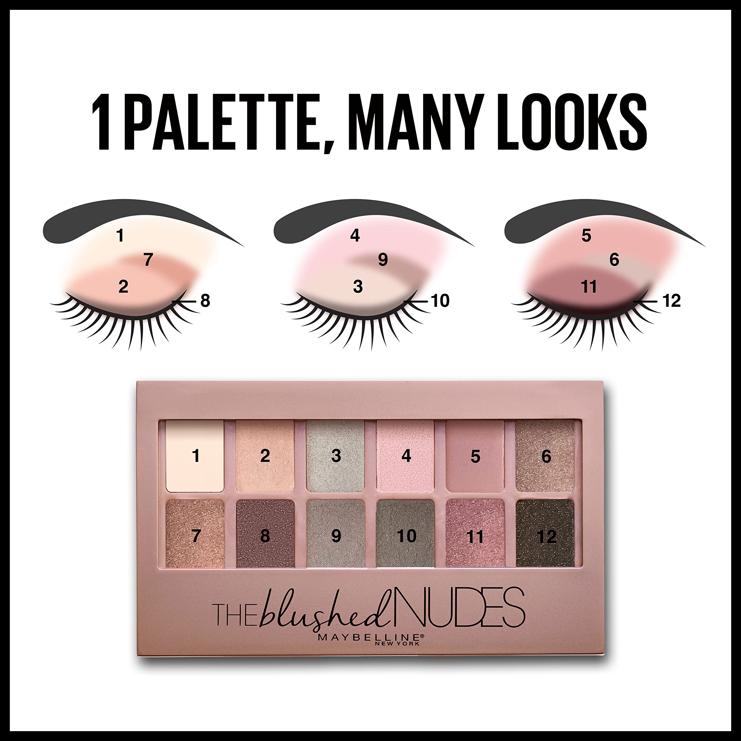 Maybelline The Blushed Nudes Eyeshadow Palette Makeup | باليت ايشادو للعيون
