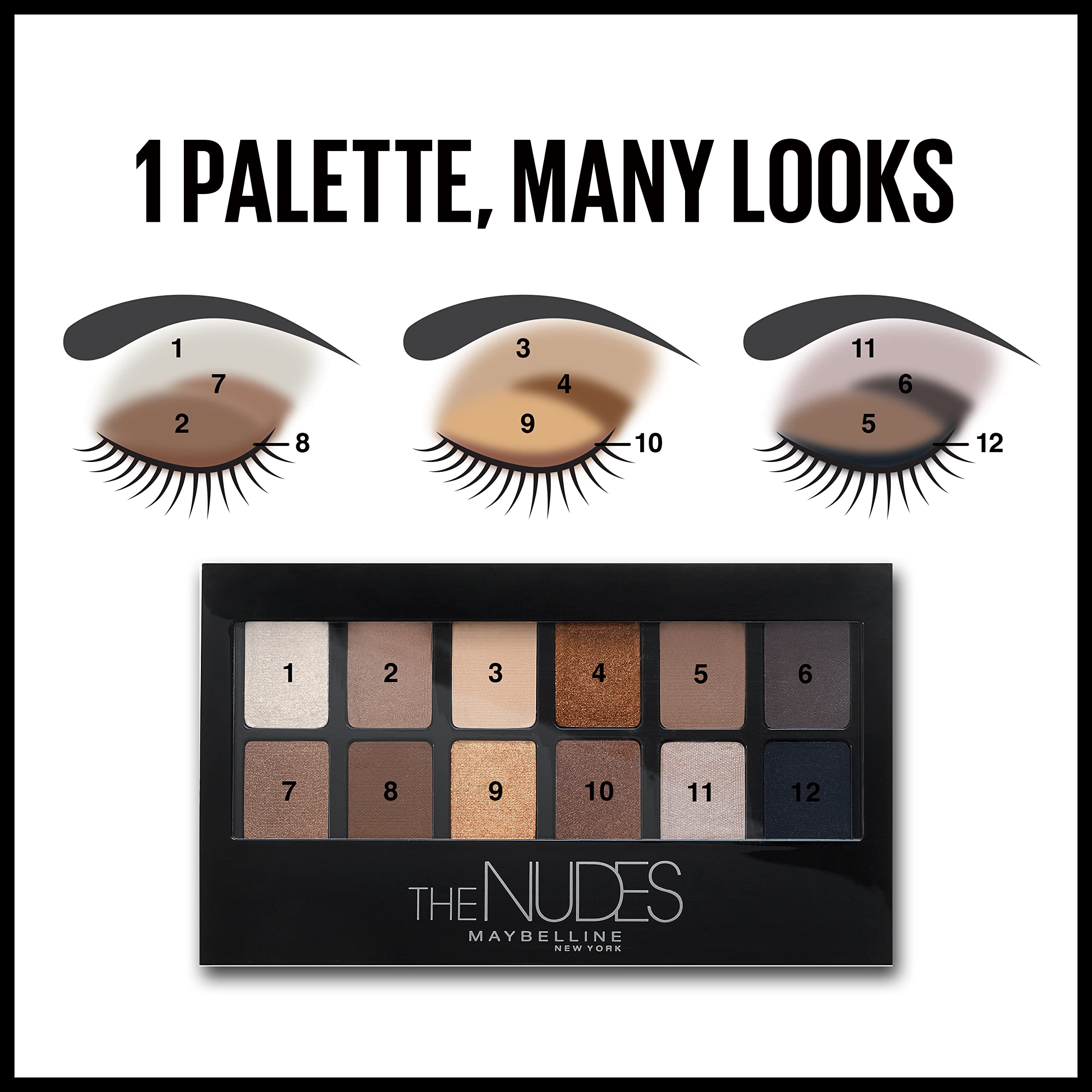 Maybelline The Nudes Eyeshadow Palette Makeup | باليت ايشادو للعيون