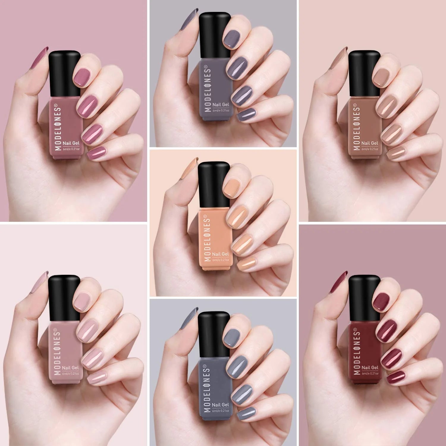 Modelones Gel Nail Polish Set 7 Colors |مجموعة طلاء اظافر