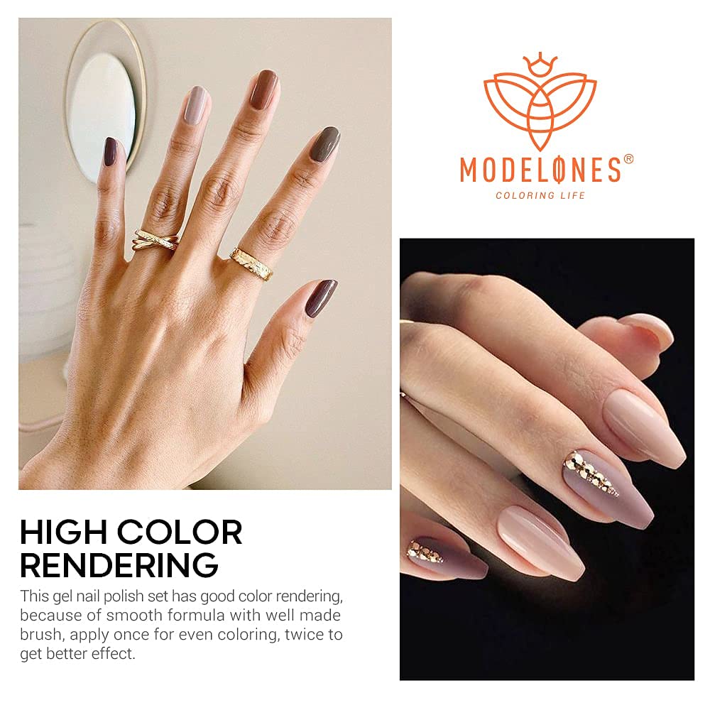 Modelones Gel Nail Polish Set 7 Colors |مجموعة طلاء اظافر