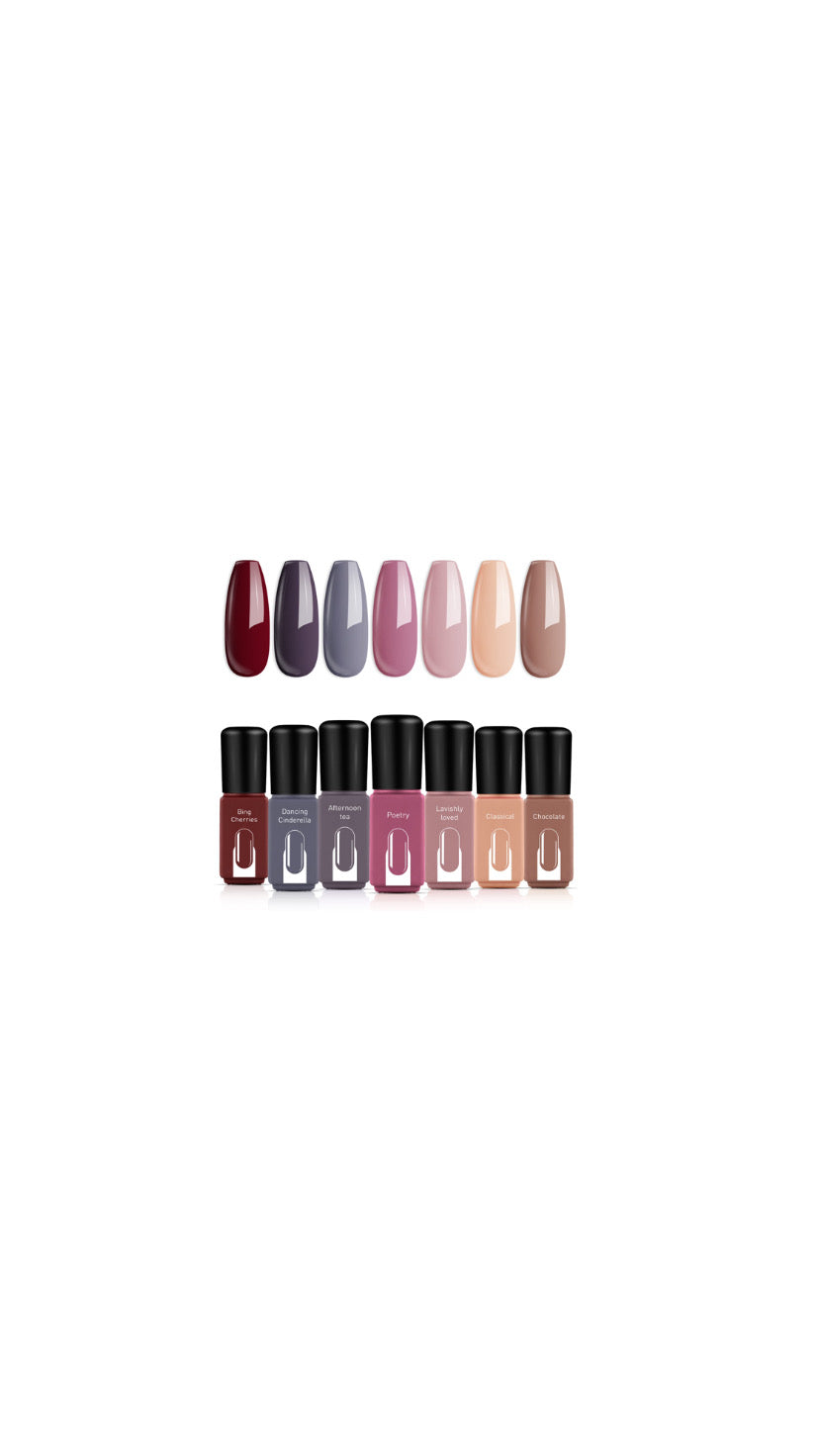 Modelones Gel Nail Polish Set 7 Colors |مجموعة طلاء اظافر