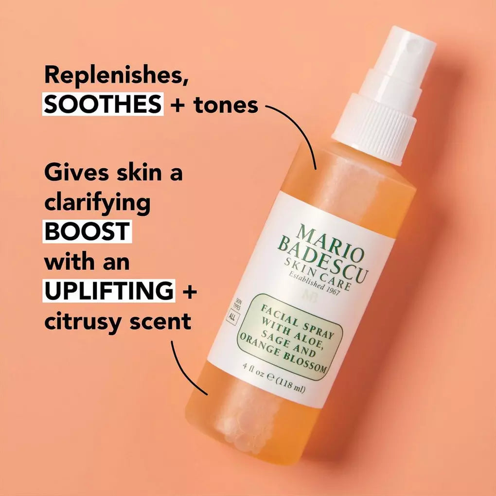 Mario Badescu Facial Spray With Aloe Sage And Orange Blossom | بخاخ ماريو بالبرتقال