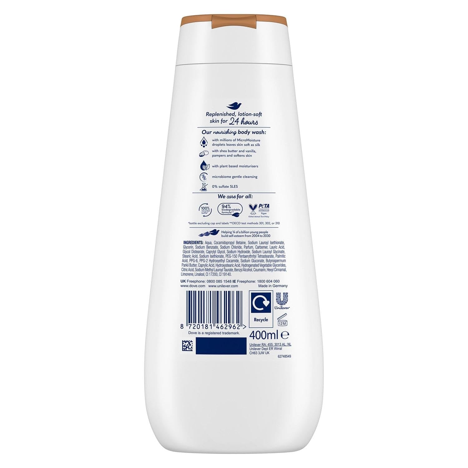 Dove Advanced Care Pampering Body Wash Shea Butter & Vanilla |غسول الجسم المرطب من دوف أدفانسد كير بزبدة الشيا والفانيليا