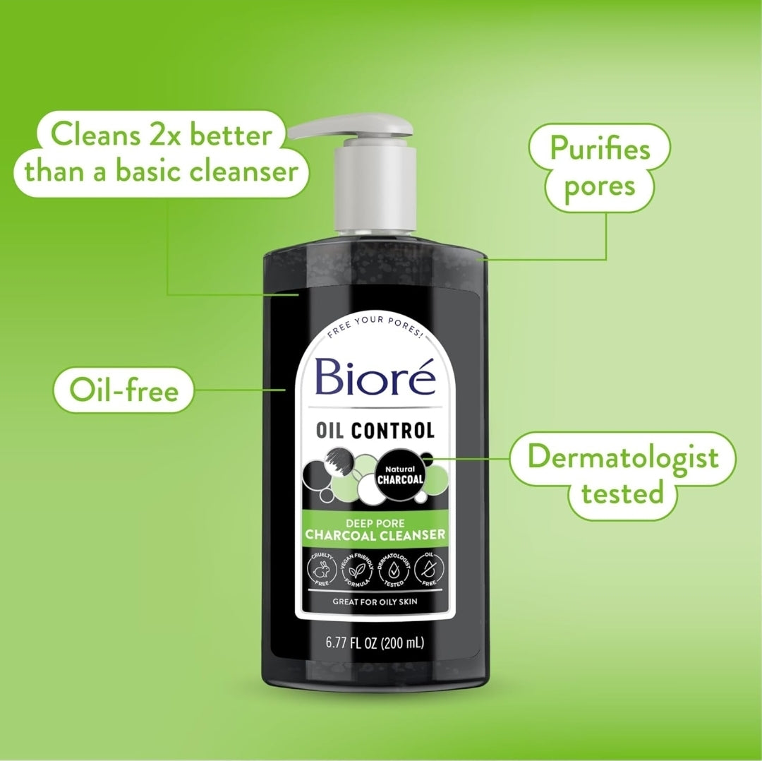 Bioré Deep Pore Charcoal Cleanser |غسول بايور منظف للمسام بالفحم