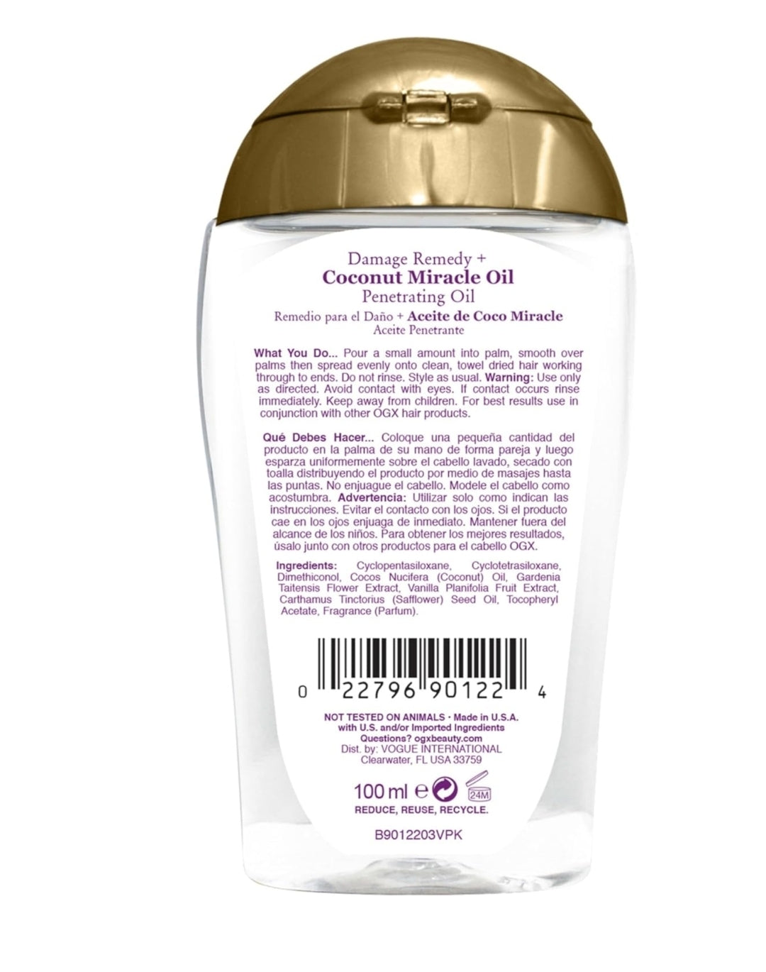 OGX Extra Strength Coconut Miracle Oil Hair Treatment – 100ml
زيت جوز الهند المعجزة من OGX – علاج وترطيب عميق للشعر 100مل