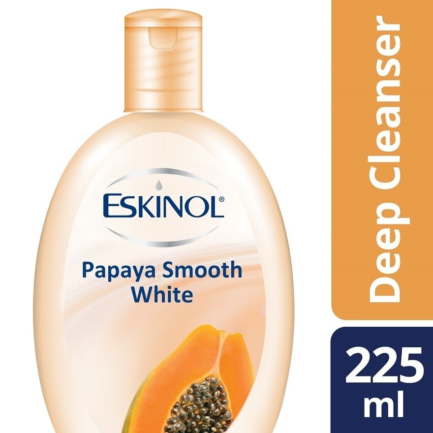 Eskinol Papaya Smooth White Facial Deep Cleanser – 225ml
إسكينول منظف عميق للوجه بالبابايا لتفتيح ونعومة البشرة – 225 مل