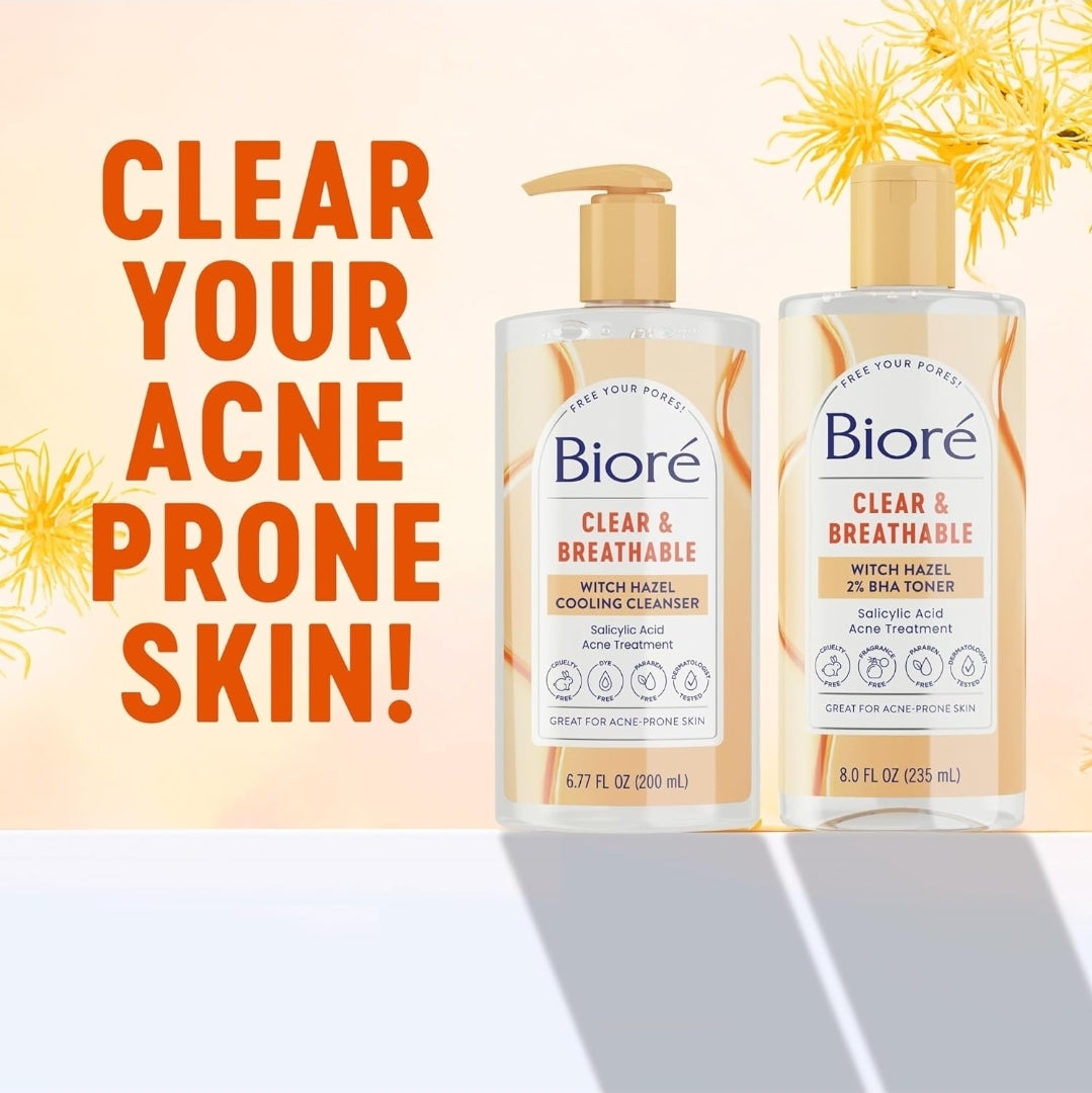 Bioré Witch Hazel Pore Clarifying Acne Face Wash | بايور غسول تنظيف المسام وازالة الحبوب