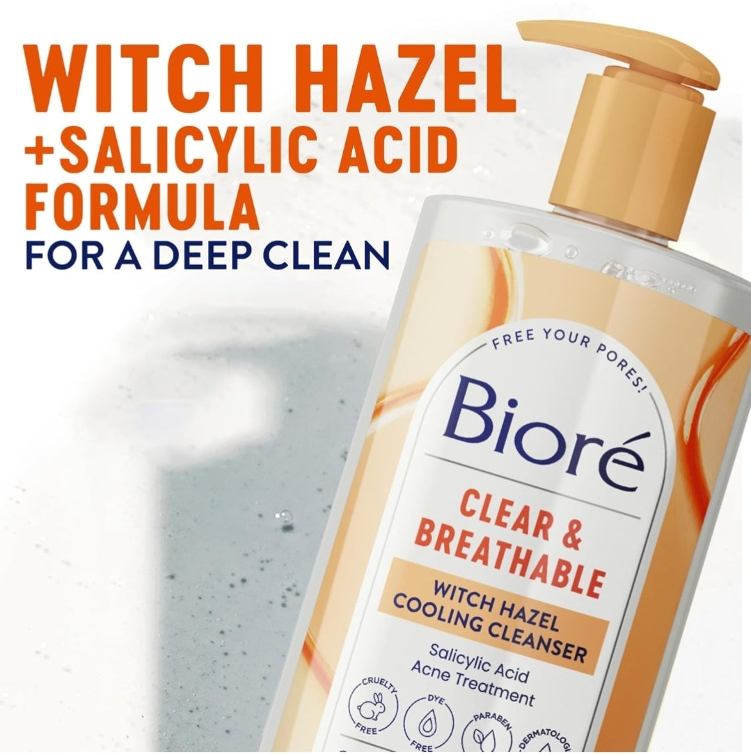 Bioré Witch Hazel Pore Clarifying Acne Face Wash | بايور غسول تنظيف المسام وازالة الحبوب