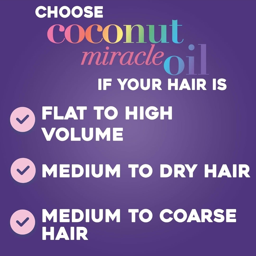 OGX Extra Strength Coconut Miracle Oil Hair Treatment – 100ml
زيت جوز الهند المعجزة من OGX – علاج وترطيب عميق للشعر 100مل